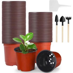 JARDINIÈRE - BAC A FLEUR Pots de Pépinière en Plastique - Rond - 50 Pièces 