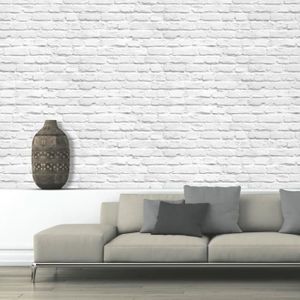 623004 Nouvelle blanche art /& essai mur de brique texturé motif papier peint mural de luxe