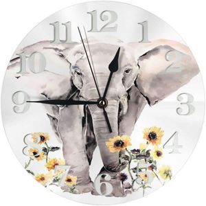 Walking Elephant Horloge murale Safari Afrique Animaux Vinyle Horloge Murale Montre 