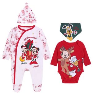 Ensemble de vêtements Ensemble de Noël rouge et blanc Mickey Mouse pour 