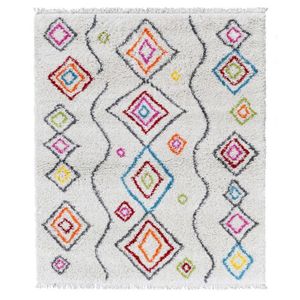 TAPIS WOLLY Tapis de salon Shaggy - Style berbère - 120 