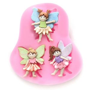3D Fée Ange Elfe Silicone Fondant Mold Flower Girl gâteau Chocolat Pâtisserie Moule