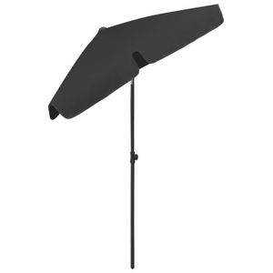 PARASOL Parasol de plage Noir 180x120 cm LVD