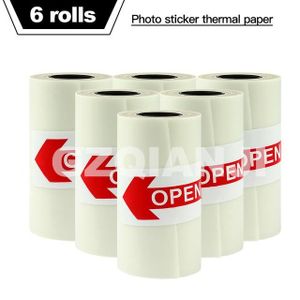 Rouleau de papier thermique couleur 57 * 30mm Reçu Papier photo Impression  transparente pour imprimante thermique de poche pour mini imprimante photo,  3 rouleaux
