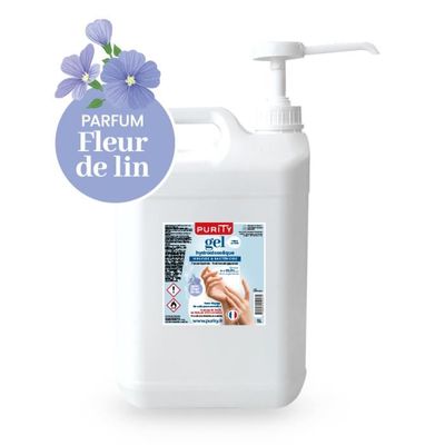 Gel Hydroalcoolique Parfumé Fleur De Lin - Bidon De 5 Litres - Fabriqué En France