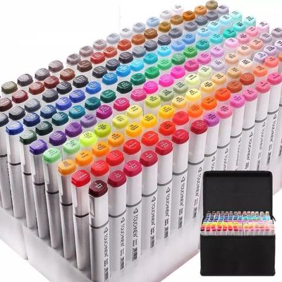 Marqueurs à Alcool OLO Basic - Lot De 8 Avec Pointe Biseautée - Encre à Flux Libre, Personnalisables - Pour Artistes Et Débutants - 7