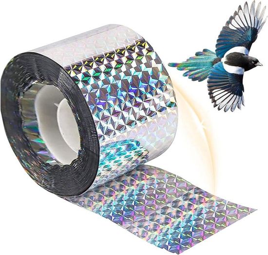 Ruban Répulsif Anti-oiseaux Réfléchissant - 2,4 Cm X 100 M - 2 Rouleaux - Pour Balcon, Jardin Et Verger - 7