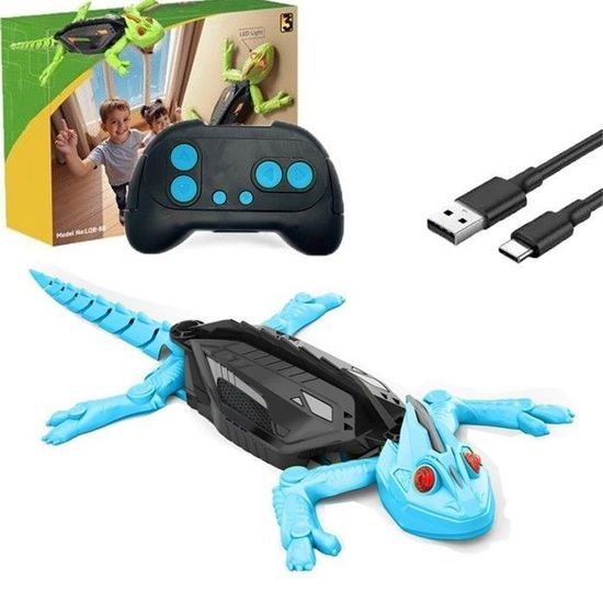 Gecko Télécommandé Grimpant - Grimpe Aux Murs Et Vitres, Yeux LED, Contrôle 8 M, Jouet Enfant 4 Ans Et Plus
