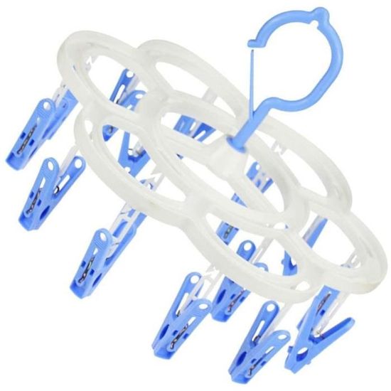 Lot De 2 Cintres Pliables Avec 24 Clips - Cintres Portables Rotatifs 360° Pour Voyage Et Maison