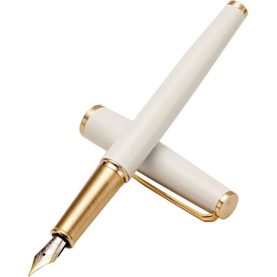 Jinhao X159 Stylo-plume à Pointe Fine Noire Avec Clip Doré Acrylique Grande Taille