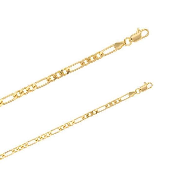 Chaîne Maille Figaro Plaquée Or 18 Carats - 55 Cm X 4,7 Mm - Bijou Homme Neuf Avec étiquettes