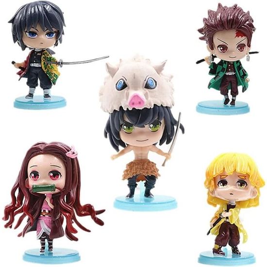 4 Pièces Figurines Anime Demon Slayer – Mini Statuettes PVC Collection, Cake Topper, Décoration, Cadeau Enfant & Fan Anime