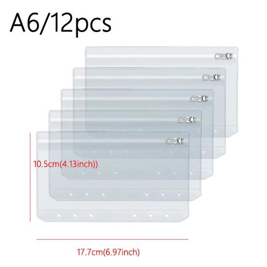 24 Pochettes Plastique A6 Sans Zip Pour Classeur 6 Anneaux - Rose, 177 X 105 Mm, Pour Factures, Tickets, Coupons