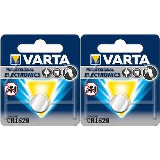 Lot De 40 Piles Bouton CR1620 - Lithium 3V - Emballage Sécurité Enfants - Pour Montres, Télécommandes, Appareils électroniques - 9