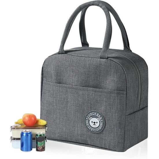 Petit Sac Isotherme Repas Imperméable à l'eau Glaciere Repas Doublement Epaissi Lunch Bag pour Femme Homme Enfant Lunchbox