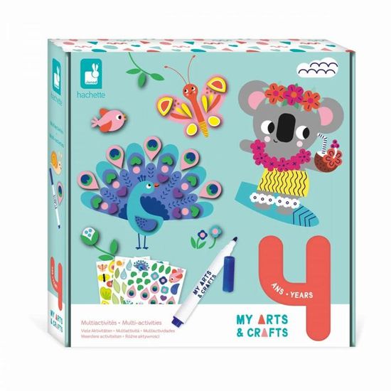 Kit Créatif Janod My Arts & Crafts - 4 Tableaux à Strass Pour Enfants Dès 3 Ans