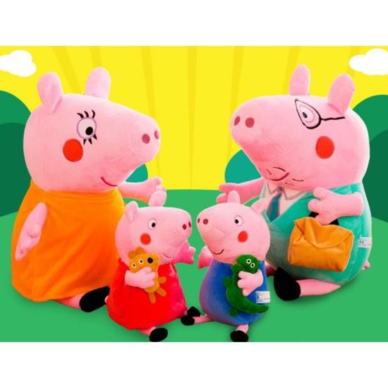 4pcs peluche peppa pig Famille de Peppa 40cm Mère Pig Père Pig 30 cm Peppa George Pig Peluche Poupée Jouet Cadeau pour Enfant