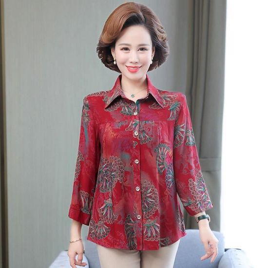 Pull Femme Vintage Imprimé Floral Bohème Pullover Tricoté Femme Grande