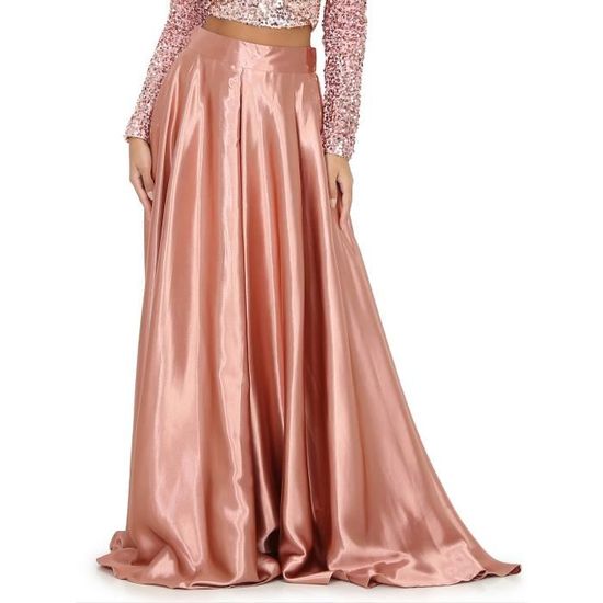 Jupe Formelle Jenny Packham En Soie Rose Satinée - Rosette Volante - Taille UK8/US4 - Occasion