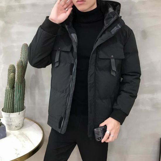 Doudoune Homme Hiver Chaud - Manteau Décontracté Capuche/sans Capuche - Coupe Mi-Longue - Taille S à XXL