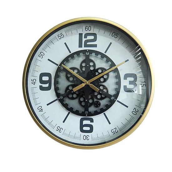 NEWGATE Horloge Murale Battersby - 50 Cm, Noir Brillant, Chiffres Romains - Style Vintage Classique