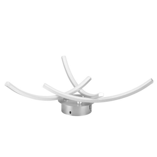 Plafonnier LED Eglo Ruotale 45cm - Blanc Chaud 3000K 4400lm | Design Courbe Métal Noir Et Plastique Blanc