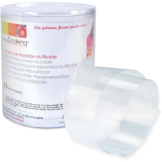 Ruban Rhodoïd Pâtissier 15 Cm X 1,5m - Transparent Et Réutilisable Pour Entremets & Chocolats | Fabriqué En France