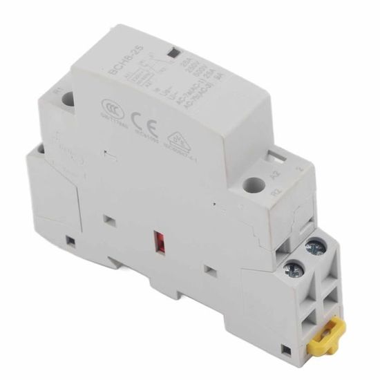 Contacteur AC 2P 20A 220V DEWIN - Pour Montage Sur Rail DIN, 1NO + 1NC
