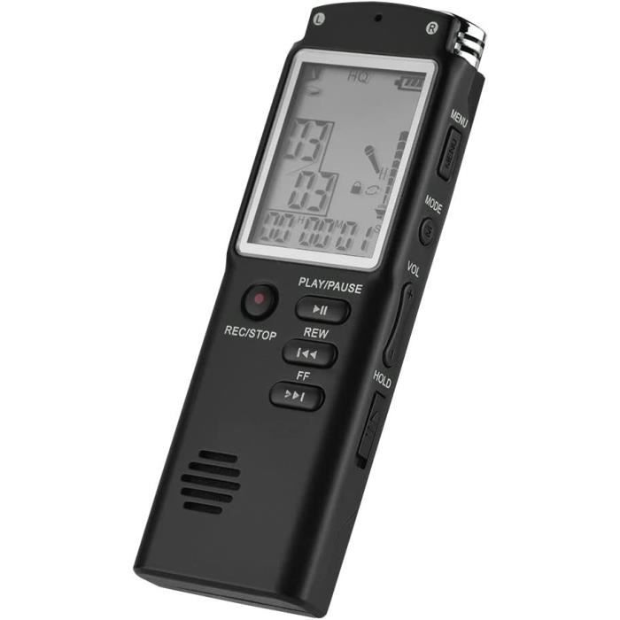 Sctecoau Enregistreur Vocal Numérique 16Go - Enregistrement Activé Par Voix, Audio Professionnel WAV 192Kbps