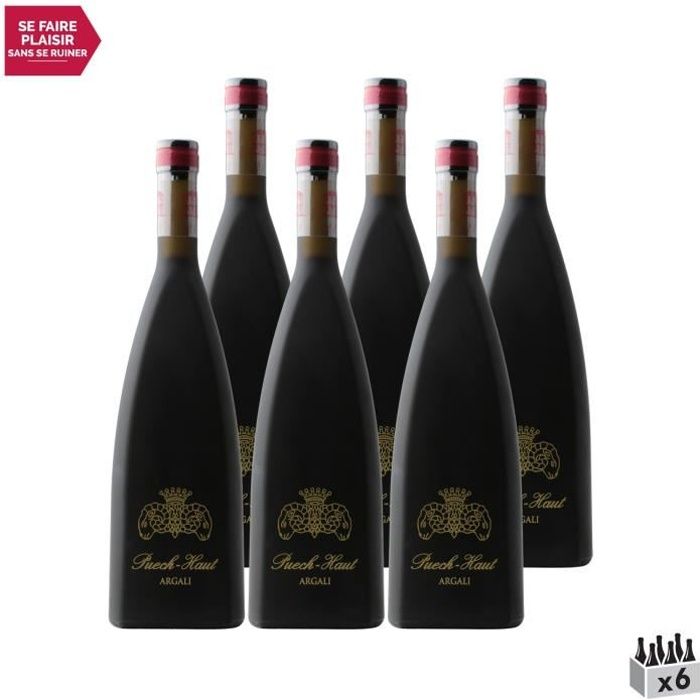 Puech Haut Argali Rouge 2019 - Lot de 6x75cl - Château Puech Haut - Vin Rouge du Languedoc - Roussillon - Appellation VDF Vin de Fra