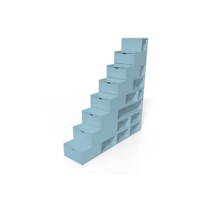 Escalier Cube de rangement hauteur 200 cm - Couleur - Bleu Pastel