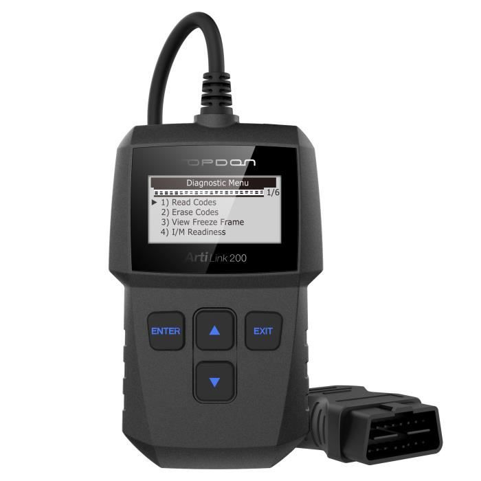 TOPDON Artilink 200 OBD2 Outil de Diagnostic Voiture Scanner Multimarque pour Lecture/Effacer DTC, I/M, DE Préparation en Français