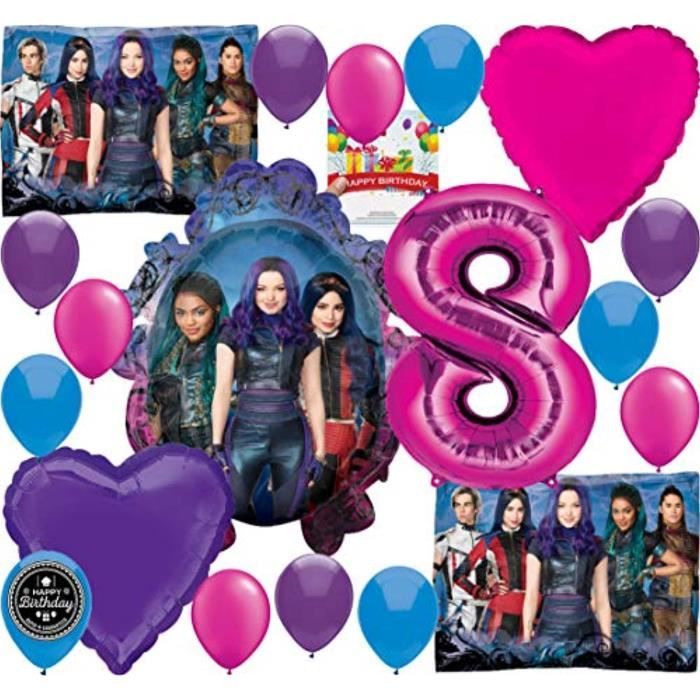 Support A Decorer A7NRJ Descendants 3 Party Supplies Anniversaire Ballon Bundle Décoration pour 8 Anniversaire