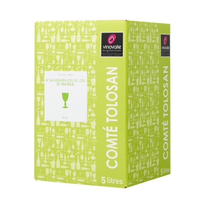 BIB Vin Blanc Sec 5 L - Le Loin de l'Œil-Sauvignon - IGP Comté Tolosan
