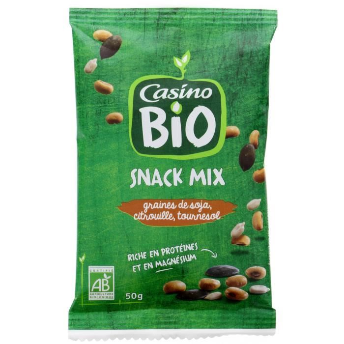 CASINO Snack mix Grain de Soja Courge Tournesol Bio - 50G