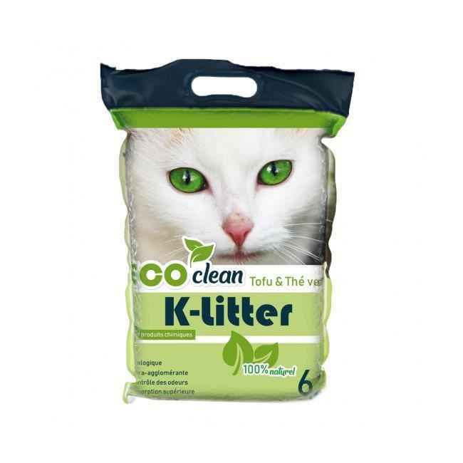 Litière végétale au tofu K-litter Sac 6 litres Parfum Thé vert
