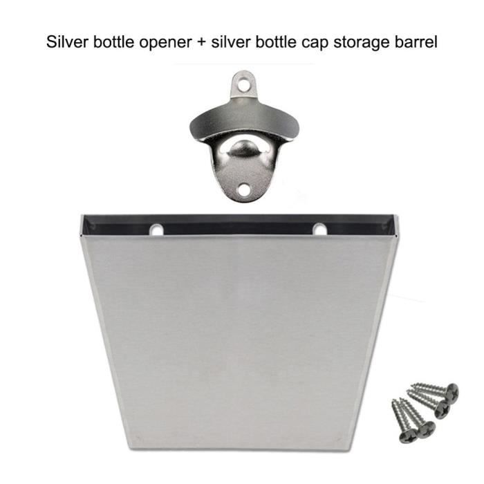 Tire-Bouchon,Ouvre bouteille de bière à montage mural, boîte à vis, ouvre bouteille en verre en acier inoxydable - Type SR1