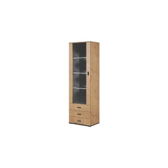 Meuble vitrine design SANO - bois et gris