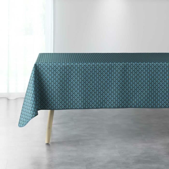 NAPPE RECTANGLE 150 x 240 CM POLYESTER IMPRIME ARTCHIC BLEU
