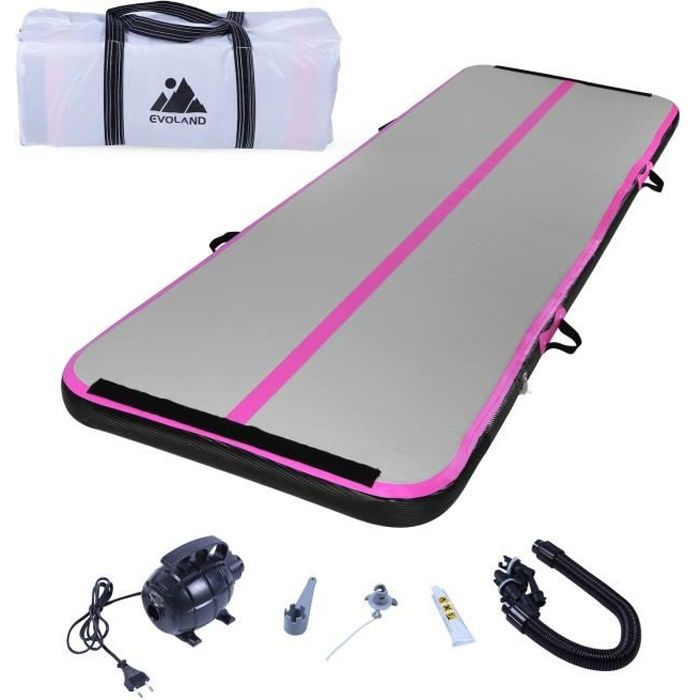 Tapis de gymnastique - Evoland -Tapis de sol /Tapis de gym /Tapis de yoga+ Pompe gonflable - Rose