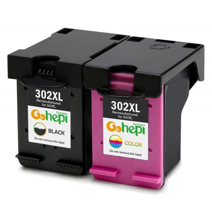 2× Cartouches d'encre reconditionnée pour HP 302 XL 302XL Compatible pour DeskJet 3639 3637 3630 2130 1110 Envy 4527 4525 4522 4520