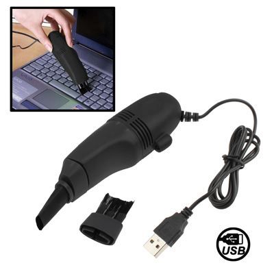 Aspirateur USB pour clavier avec brosse - Noir