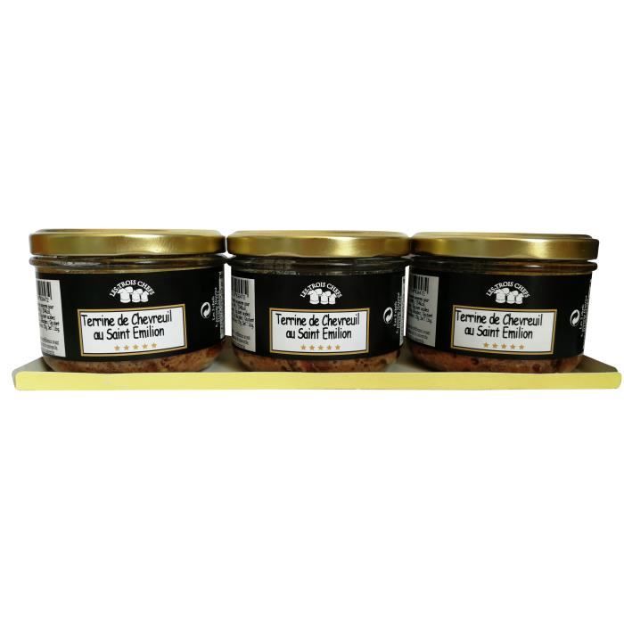 Lot de 3 Terrines Chevreuil X180G - Les 3 CHEFS