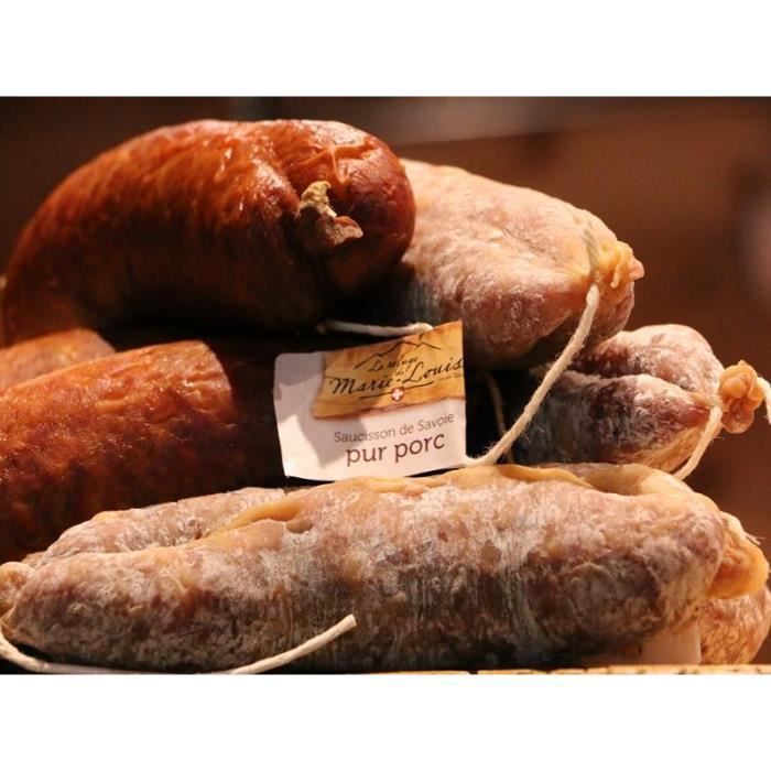 LOT DE 9 SAUCISSONS DE SAVOIE : 5 saucissons Pur porc + 4 fumé