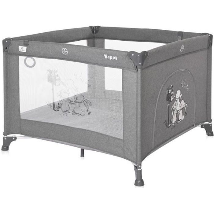 Parc bébé pliant / parc pliable pour bébé Happy GAME ZONE Lorelli gris