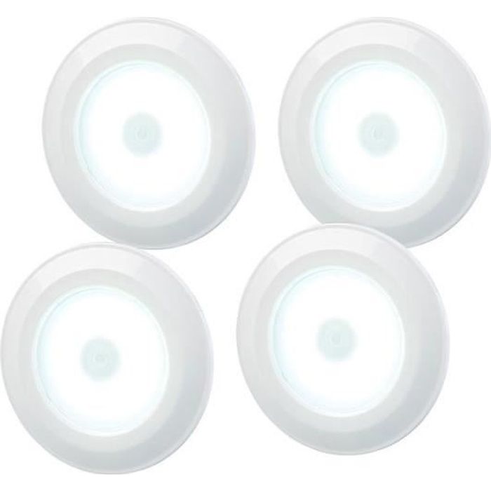 4 spots à LED COB 120 lm pour meubles de cuisine avec télécommande et minuterie