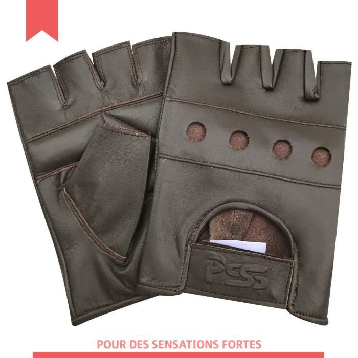 Gants Vélo Musculation Fitness Respirants Mitaines Homme En Cuir - Design Epuré