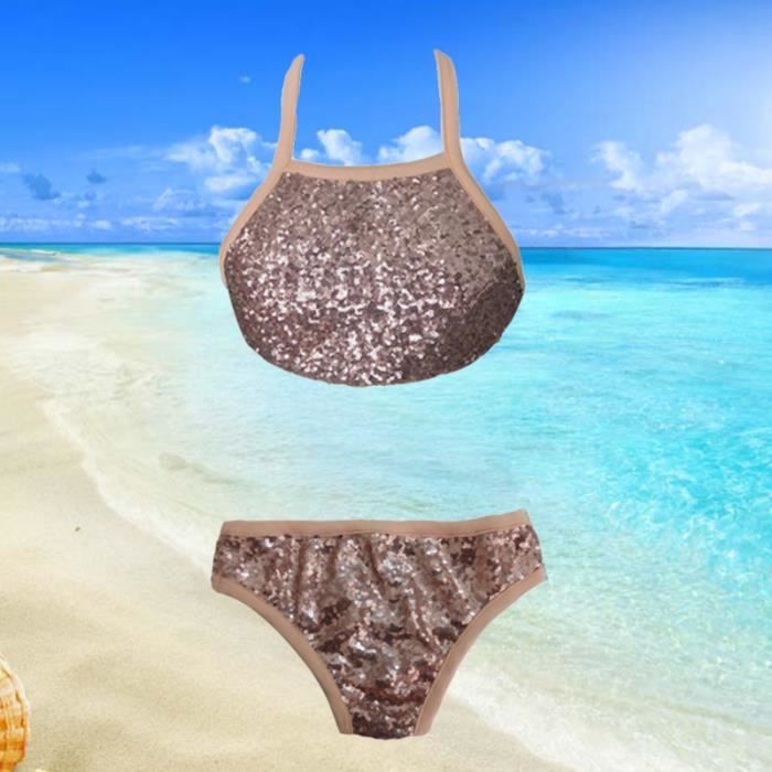 Femmes Sexy Deux Pièces Sequin maillot de bain de natation - maillot de bain surfwear piscine - plongee - chasse sous-marine