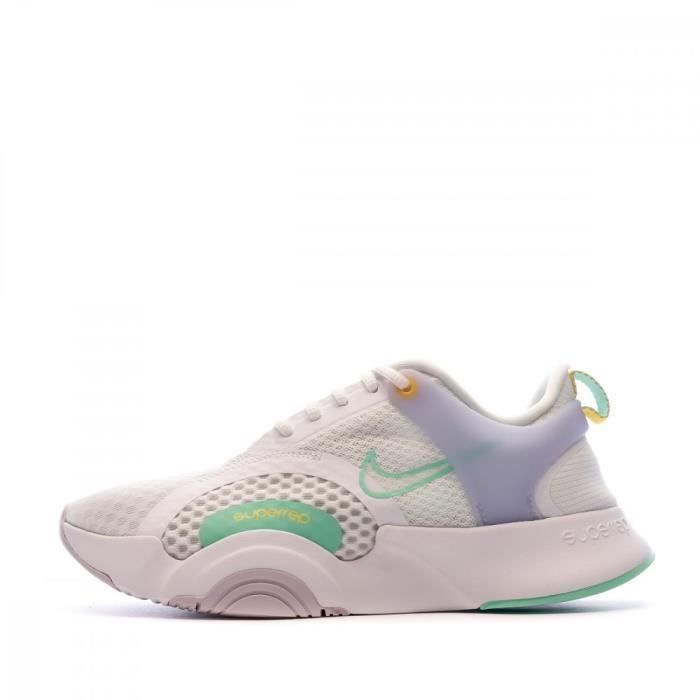 Chaussures de sport Blanches/Verte Femme Nike Superrep Go 2