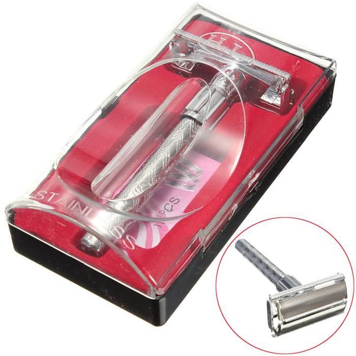 NEUFU Aluminum Rasoir de Sécurité barbe Main MÉCANIQUE Double Coupe Lames Razor Coffret Classique